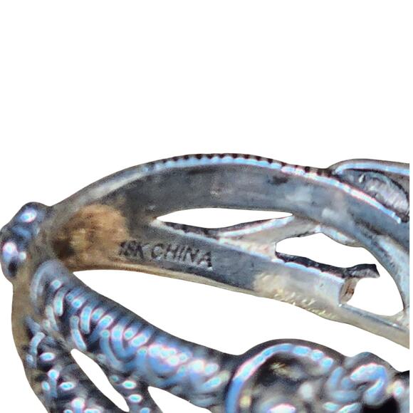 Barbara Bixby Jewelry Grasshopper Sterling Silver 18K Gold Filigree Ring Size 10 - Picture 11 of 16